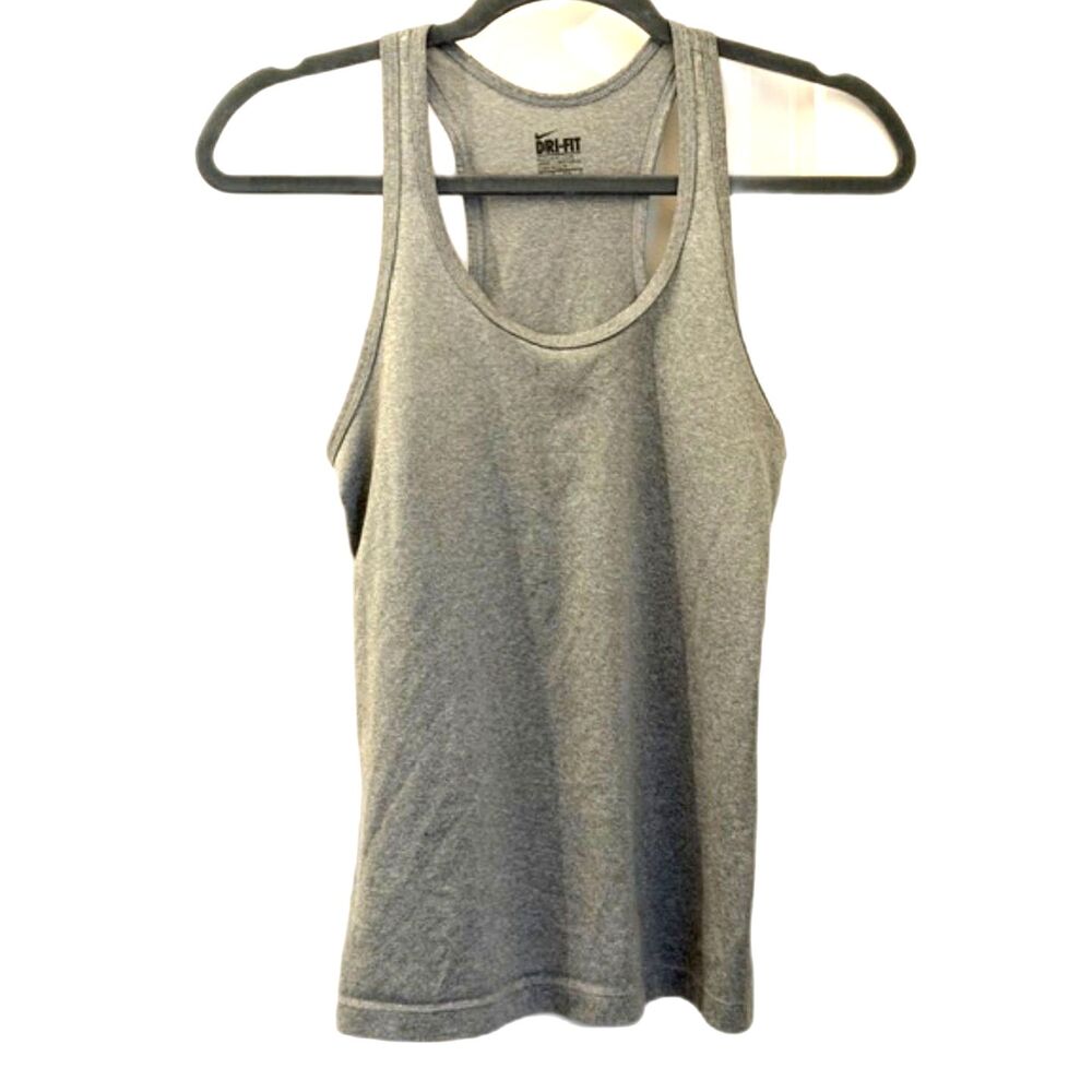 Nike Dri-FIT Gray Tank Top Size S Athletic Racerback Workout Top - Picture 3 of 7